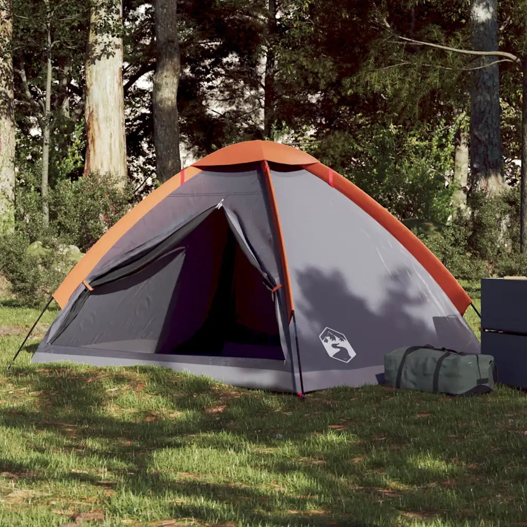 Tenda da Campeggio a Cupola 2 Persone Grigio e Arancione 94761