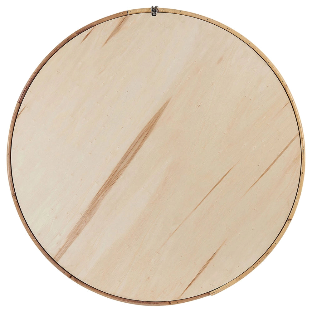 Specchio da parete decorativo con cornice rotonda in rattan ø 60 cm