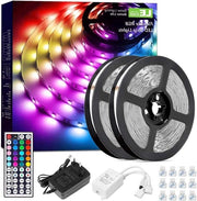 Fascia led a LED 10 m (2 x 5 m) set RGB 5050 SMD 300 led 12 V adesiva e flessibile fascia led RGB regolabile - comprensivo di alimentatore e controller