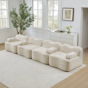 DIVANO Modulare Angolare in Velluto Beige