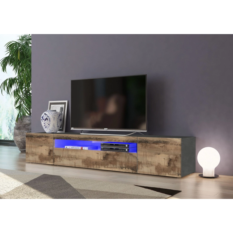 Mobile Porta TV Daiquiri – 200cm – Ardesia e Acero Pereira
