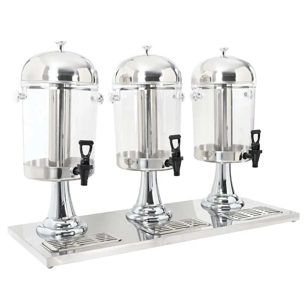 Triplo Distributore di Succhi di Frutta e Bibite Acciaio Inossidabile 3 x 8 L cod mxl 74583
