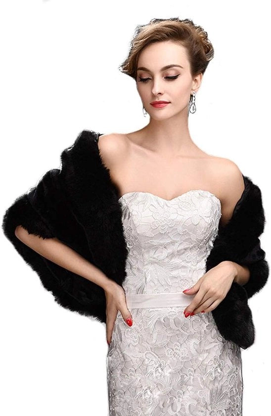 Accessorio da Sposa Faux Pelliccia per Donna - Scialle di Faux Pelliccia per Matrimonio