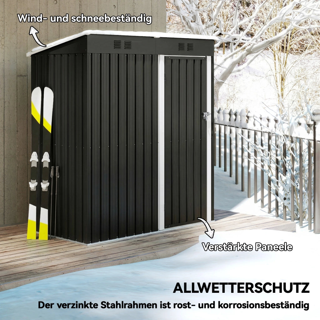 Capanno per attrezzi in metallo ¨C zephmum ¨C grigio 163x90x179 cm