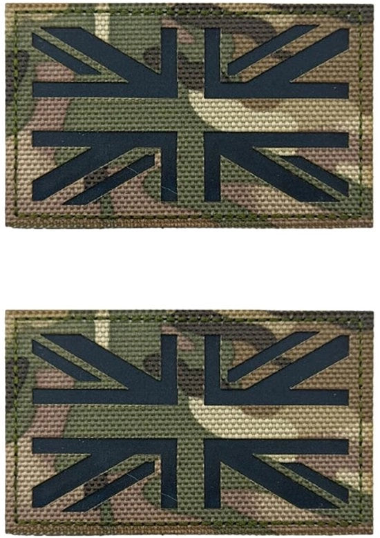 Camuffabustine 2 pezzi - Disegno a rilievo di un pattern di bandiera britannica - Materiale tessuto resistente - Dimensioni 8 x 5 cm - Pannelli creativi - Pannelli decorativi
