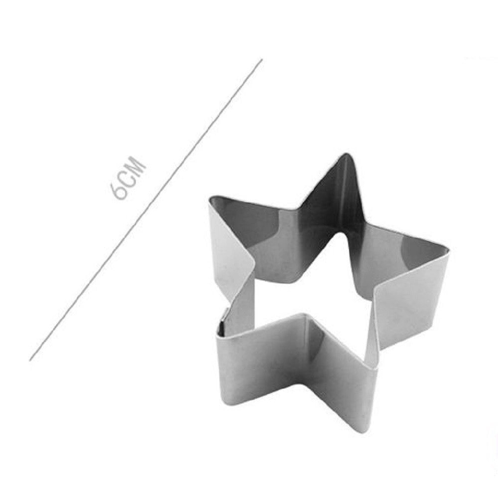 Trade Shop - Set 6 Pezzi Stampo Forme Per Dolci Torte Biscotti Stampi Forma Stella 6cm 98937 -
