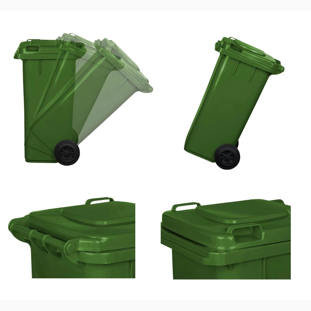 Pattumiera Bidone Portarifiuti per Raccolta Differenziata 120 Litri Colore VERDE