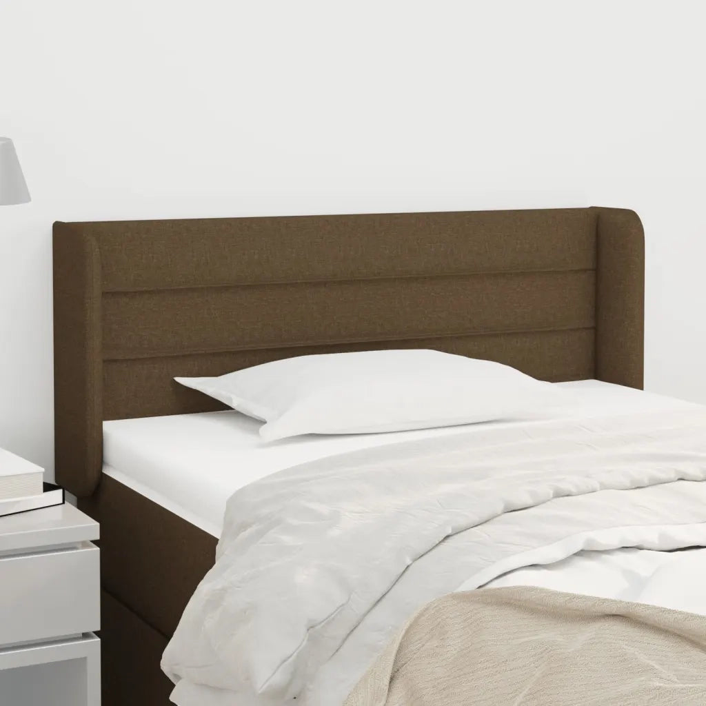 Testiera | Testata ad Orecchio Marrone Scuro 93x16x78/88 cm in Tessuto