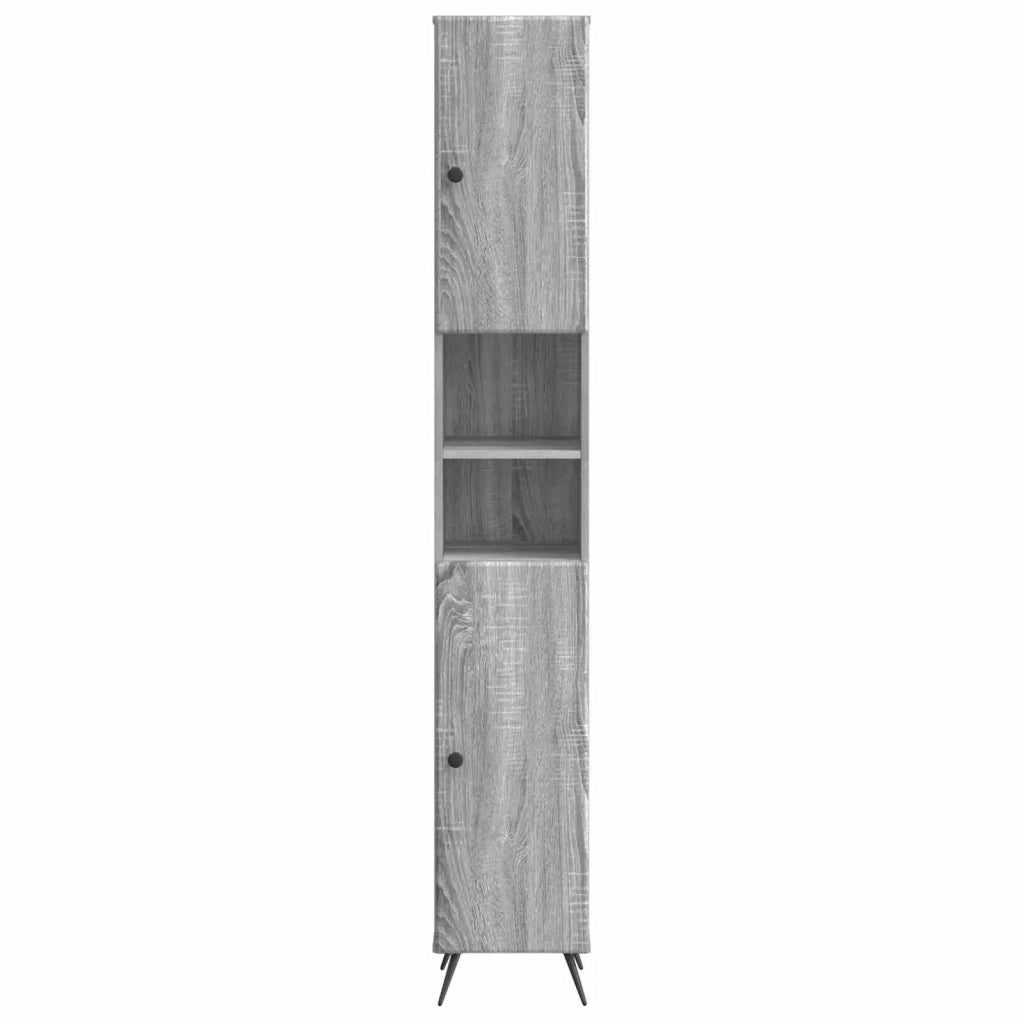 Armadio da Bagno con Ripiano Aperto BREDA Sonoma grigio 897481