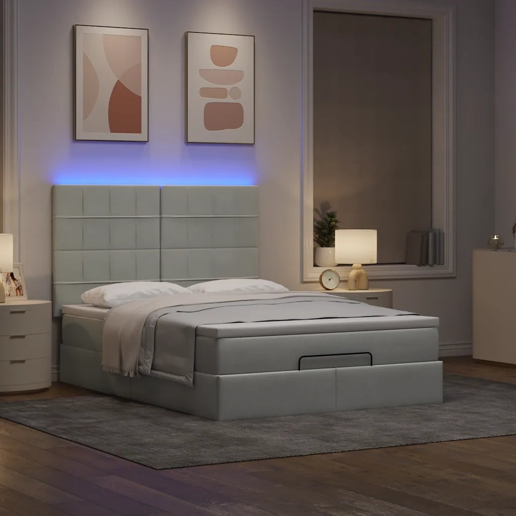 vidaXL Struttura Letto Pouf con Materassi 140x190 cm Velluto