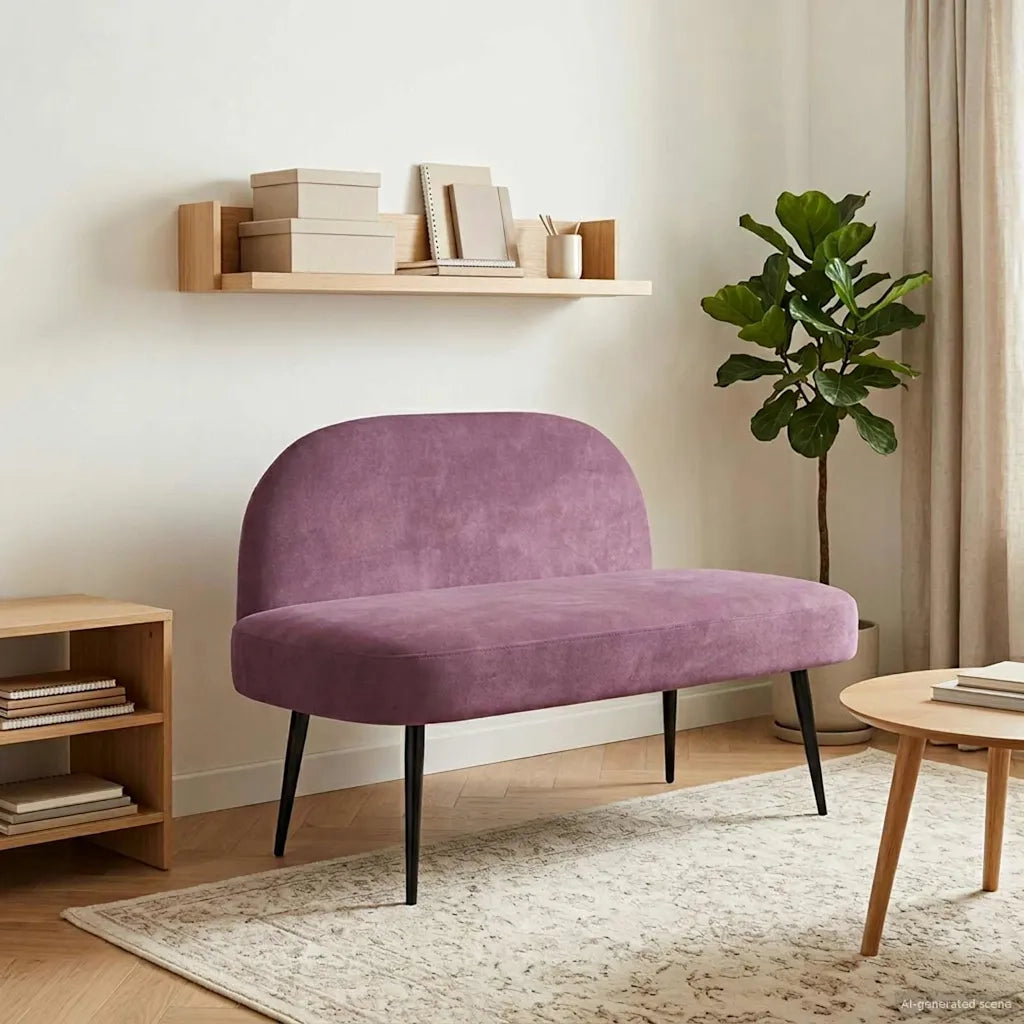 Panchina imbottita con schienale Viola 110 x 60 x 76 cm Velluto