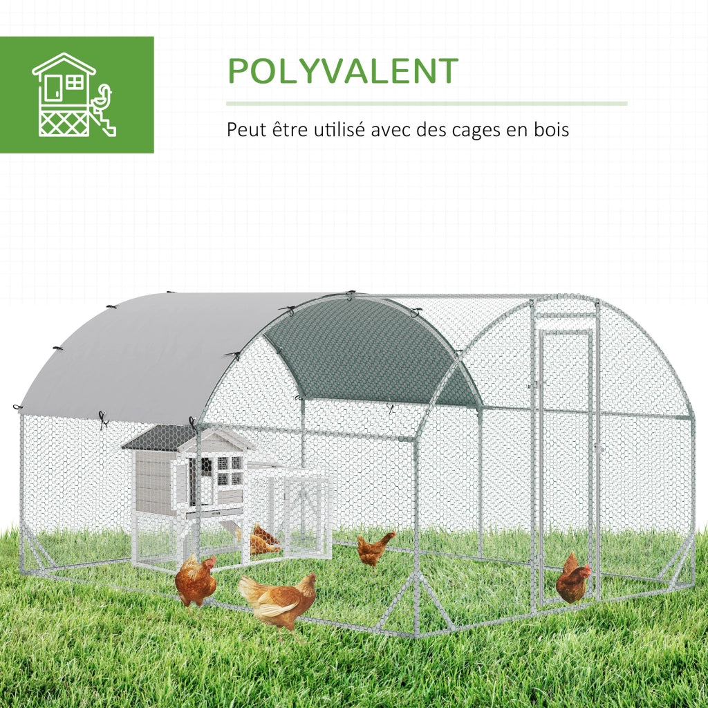 Recinto per polli 10,64 m2 ¨C zephmum ¨C 2,8x3,8x1,97 m grigio