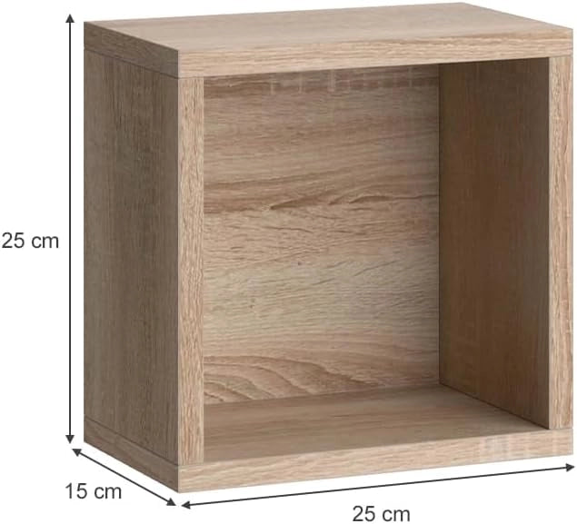 Mobile bagno Senyo, Sonoma, 25 x 25 cm Set di 2, adatto al montaggio a parete e combinabile con mobili Senyo