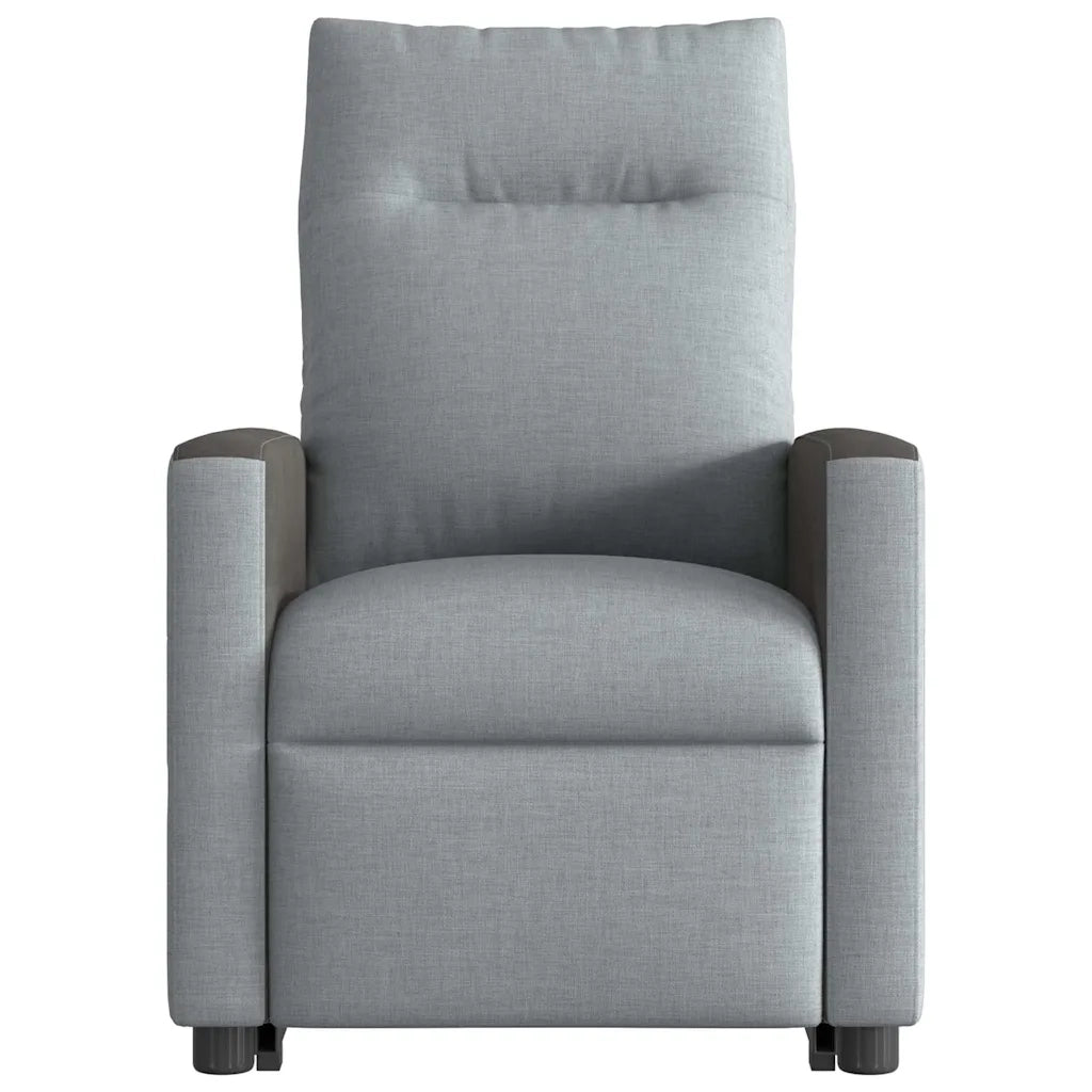 Poltrona Alzapersona Massaggi Reclinabile Grigio Chiaro Tessuto