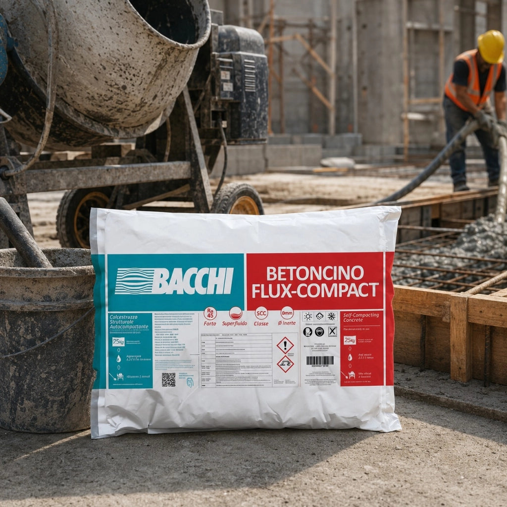 Bacchi betoncino flux-compact betoncino colabile e autocompattante 25 kg
