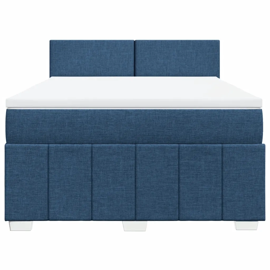 Giroletto a Molle con Materasso Blu 140x200 cm in Tessuto