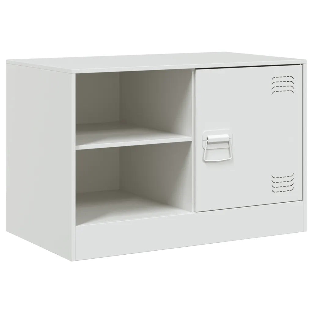 Mobili TV 2 pz-Set di 2 Credenza per TV Bianchi 67x39x44 cm in Acciaio 364146