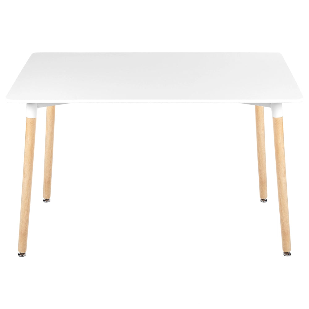 Tavolo da pranzo con gambe in legno bianco 120 x 80 cm Rettangolare in stile scandinavo