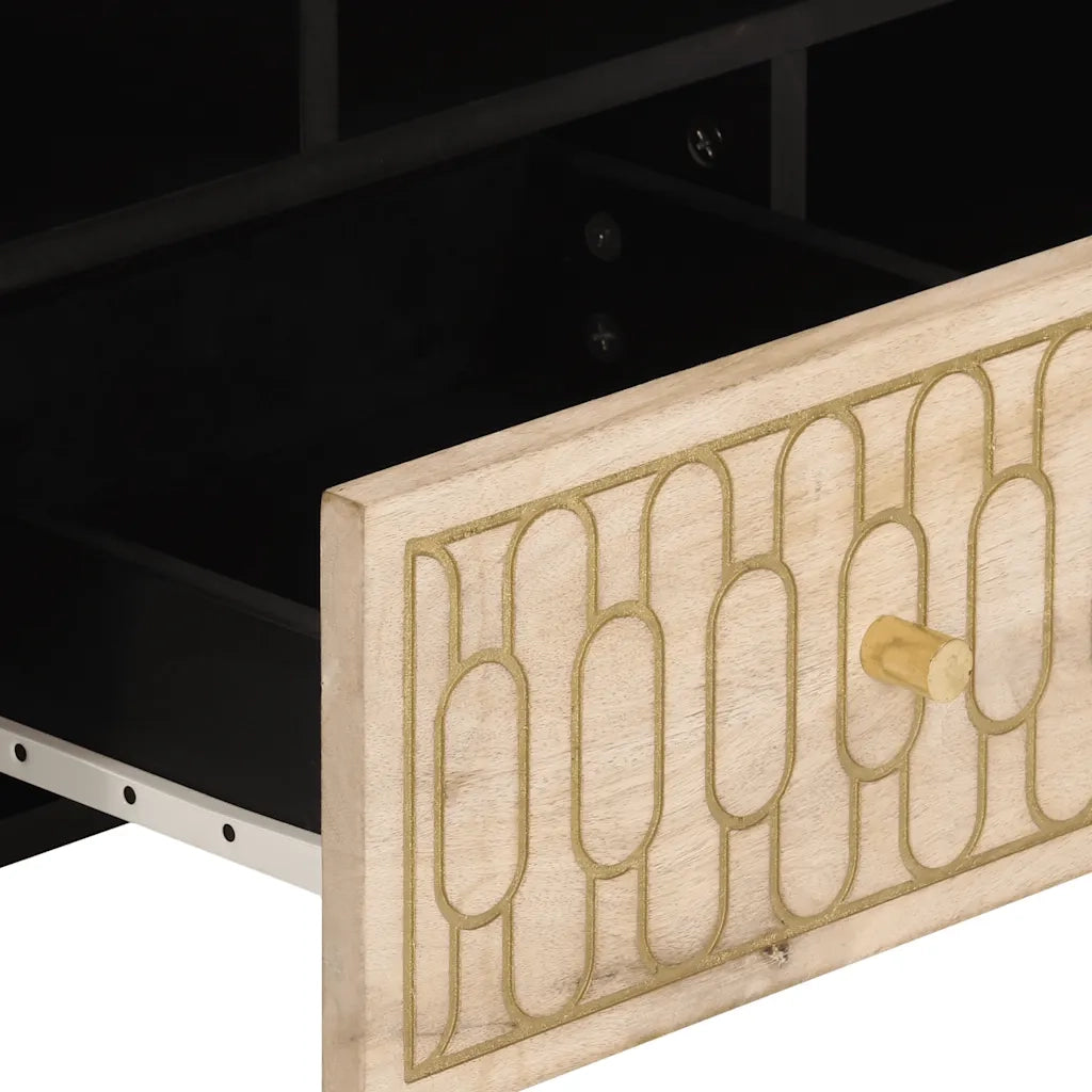 Mobile Porta TV 100x33x46 cm in Legno Massello di Mango 358264