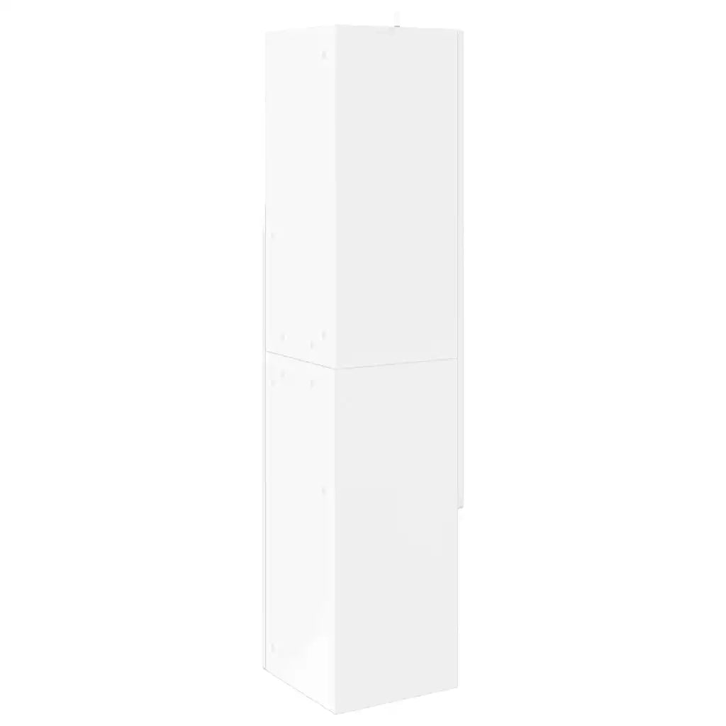 Mobile angolare Bianco Lucido 32x32x140cm Legno multistrato
