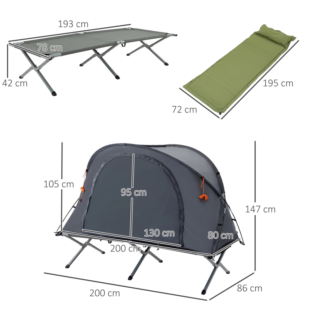 Letto da campeggio 3 in 1 con tenda e materasso ¨C zephmum ¨C singolo