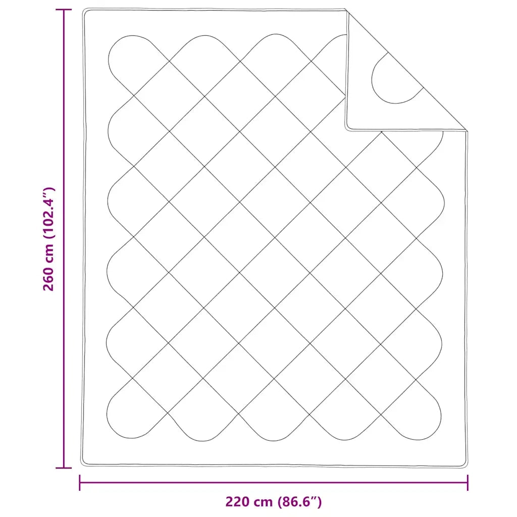 vidaXL Trapunte & Duvet Bianco 260 x 220 cm Microfibra