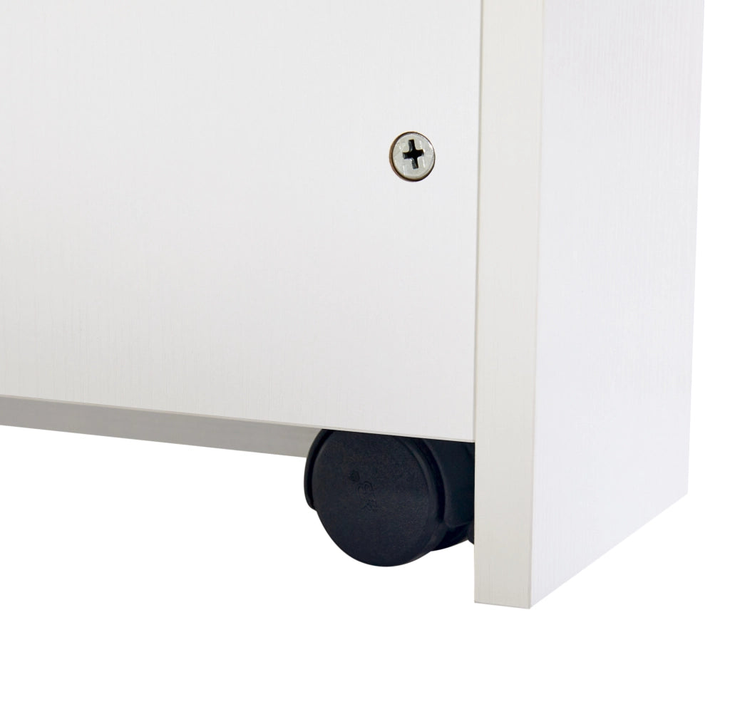 Tavolo bar allungabile 133x70x93.5 cm con contenitore in MDF bianco