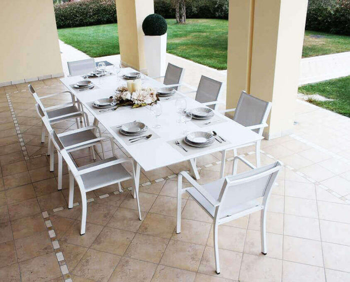 Tavolo Zante Allungabile 200/300x110x75 h cm in Alluminio Bianco