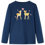 Maglietta per Bambini Maniche Lunghe Blu Marino 128cod mxl 84211