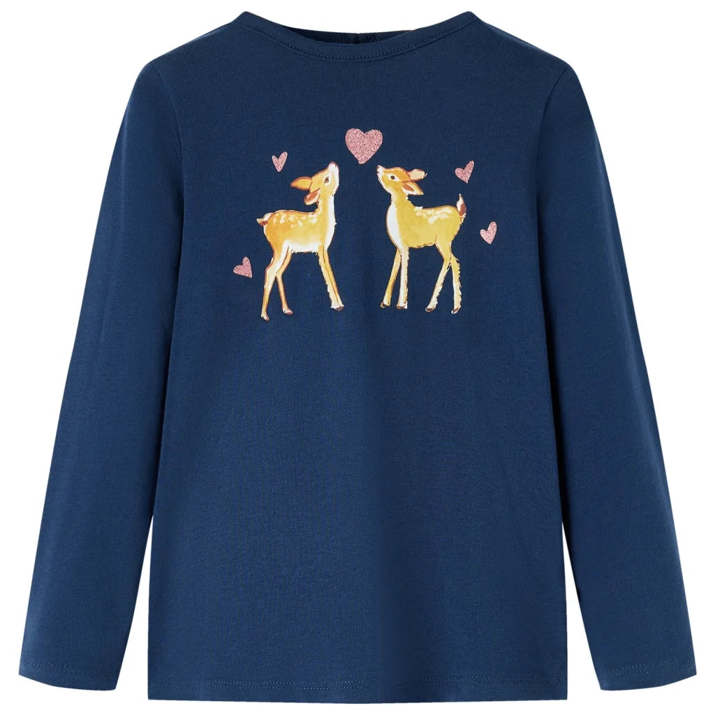 Maglietta per Bambini Maniche Lunghe Blu Marino 128cod mxl 84211