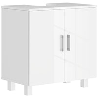 Mobile Sottolavabo da Bagno con Armadietto 2 Ante 60x35x60 cm in MDF Bianco