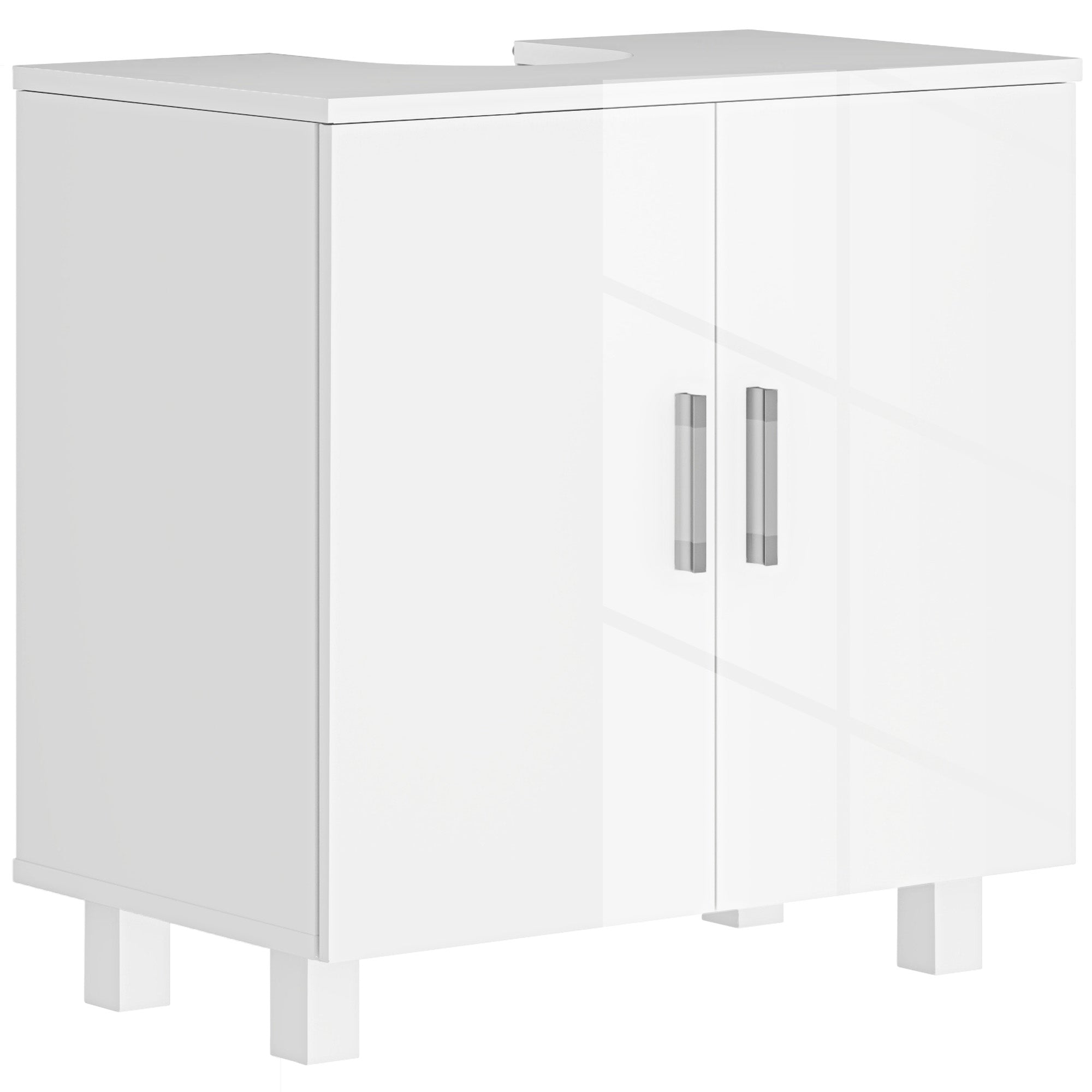 Mobile Sottolavabo da Bagno con Armadietto 2 Ante 60x35x60 cm in MDF Bianco