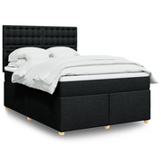 Giroletto a Molle con Materasso Nero 140x190 cm in Tessuto