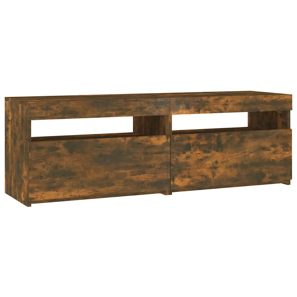 Mobile Porta TV con Luci LED Rovere Fumo 120x35x40 cm 815672
