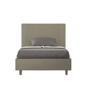 Letto una piazza e mezza contenitore imbottito 130x200 similpelle cappuccino Goya