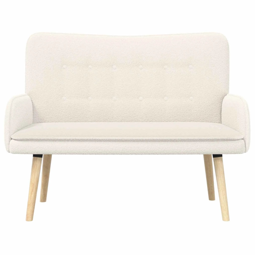 Divano a 2 Posti Crema 115 x 61 x 87 cm Bouclé 42028924