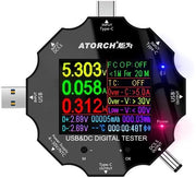 Multimetro digitale USB - Tester di tensione e corrente - Formato compattibile - Detettore di capacità - Adatto per la ricarica - Display LCD