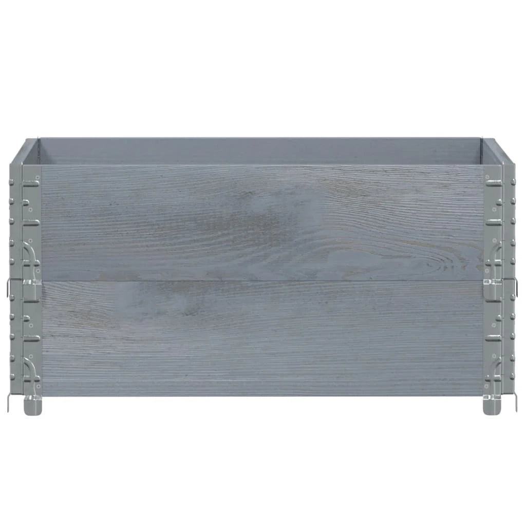 Fioriera rialzata per piante fiori terrazzo giardino 80 x 60 cm in legno massello di pino grigio 02_0037880