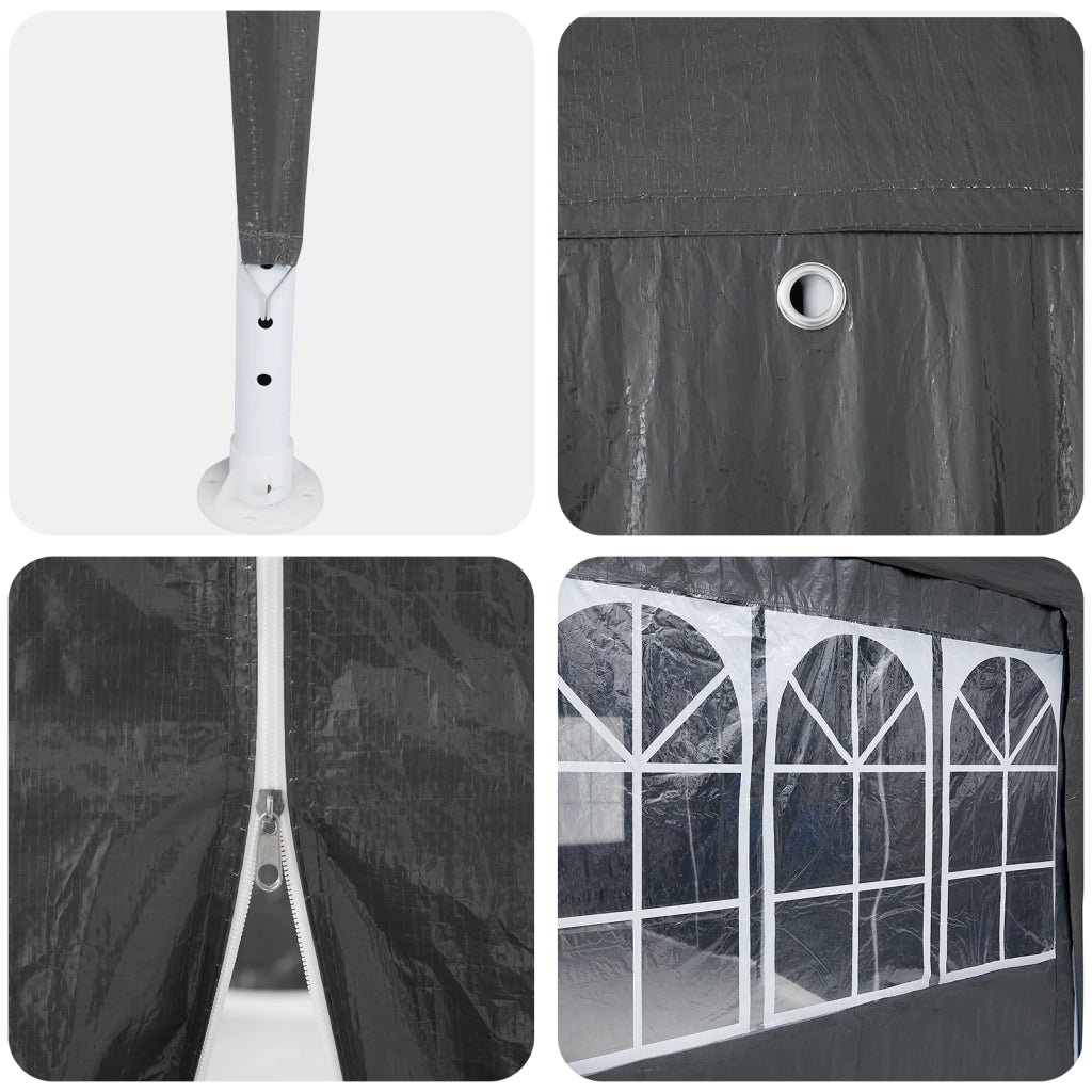 Tenda Feste con 8 Pareti Antracite 4x4 m PE