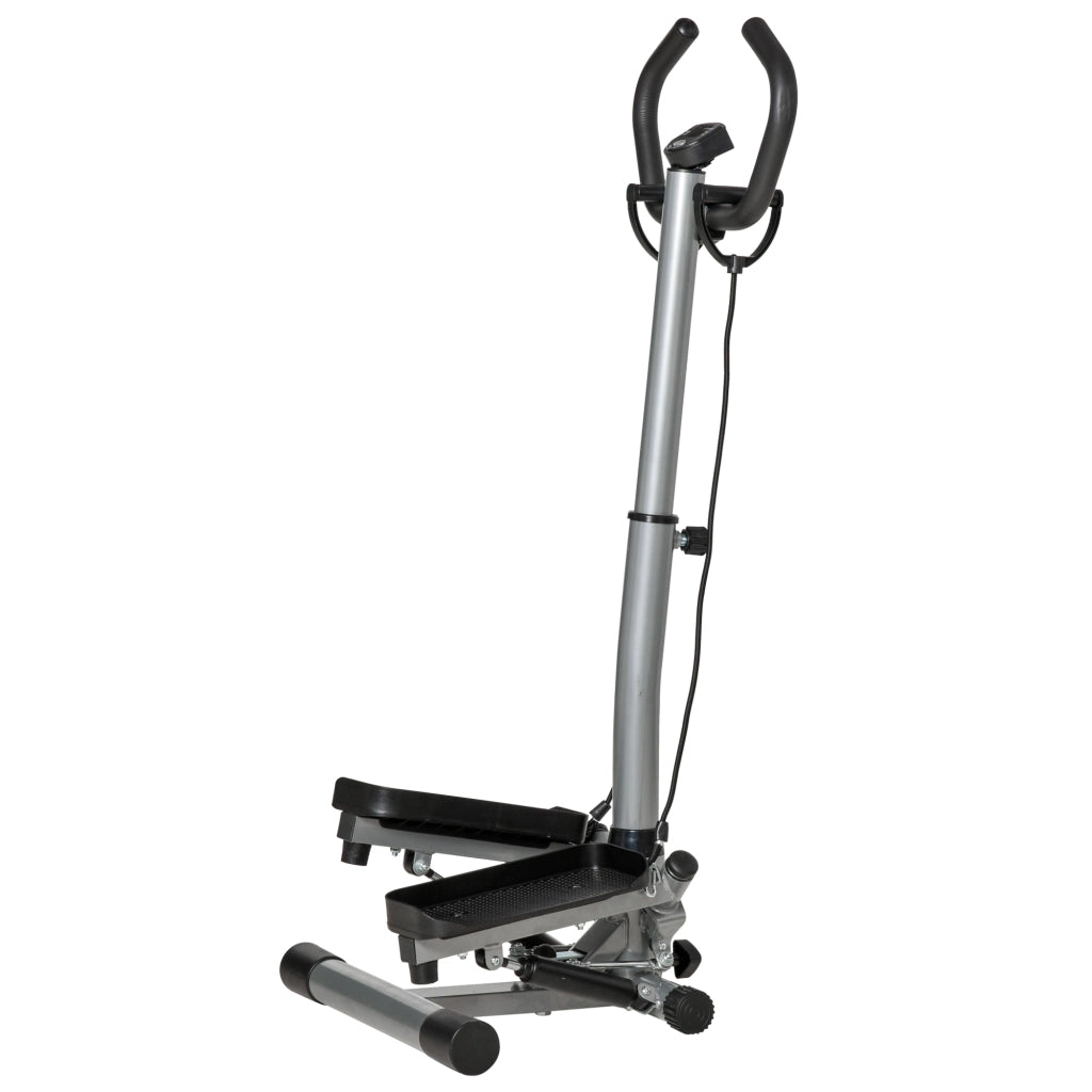 Stepper con Manubrio Regolabile e Monitor LCD ¨C zephmum ¨C 55x53x118-128cm, Nero