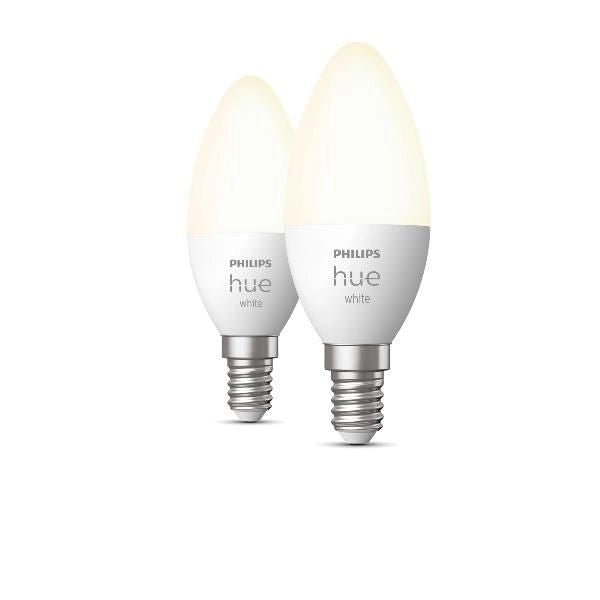 Philips Hue 929003021102 White Lampadina LED E14 5.5W 470lm 2700K Dimmerabile Bluetooth Zigbee Pack 2 colore Bianco