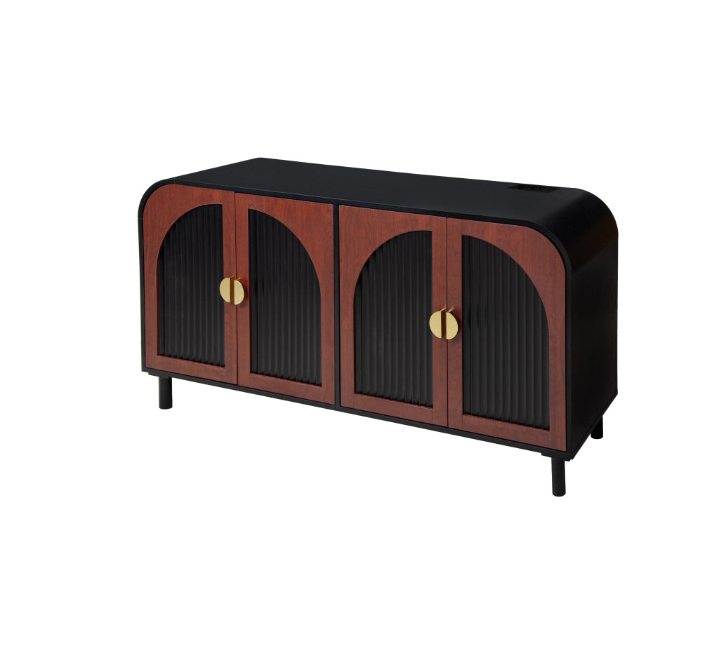 Credenza retr¨° - Zephmum- 150 cm, 4 ante, ripiani regolabili, chiusura soft