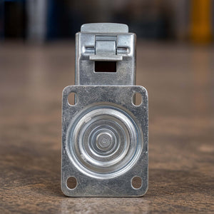 Set 2 ruote girevoli con freno, per trasporto, 160mm, plastica e gomma, max 300 kg a rotella