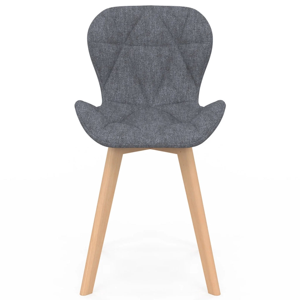 IDMarket - Set di 6 sedie da pranzo ROBINE in tessuto grigio scuro