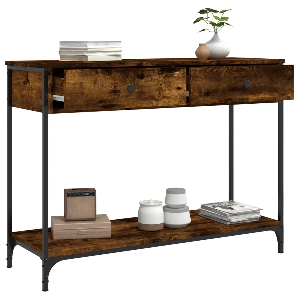 Tavolino Consolle Rovere Fumo 100x34,5x75cm Legno Multistrato 834172
