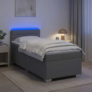 Letto con Box Spring, Materasso e LED Grigio Chiaro 80 x 200 cm 3451805