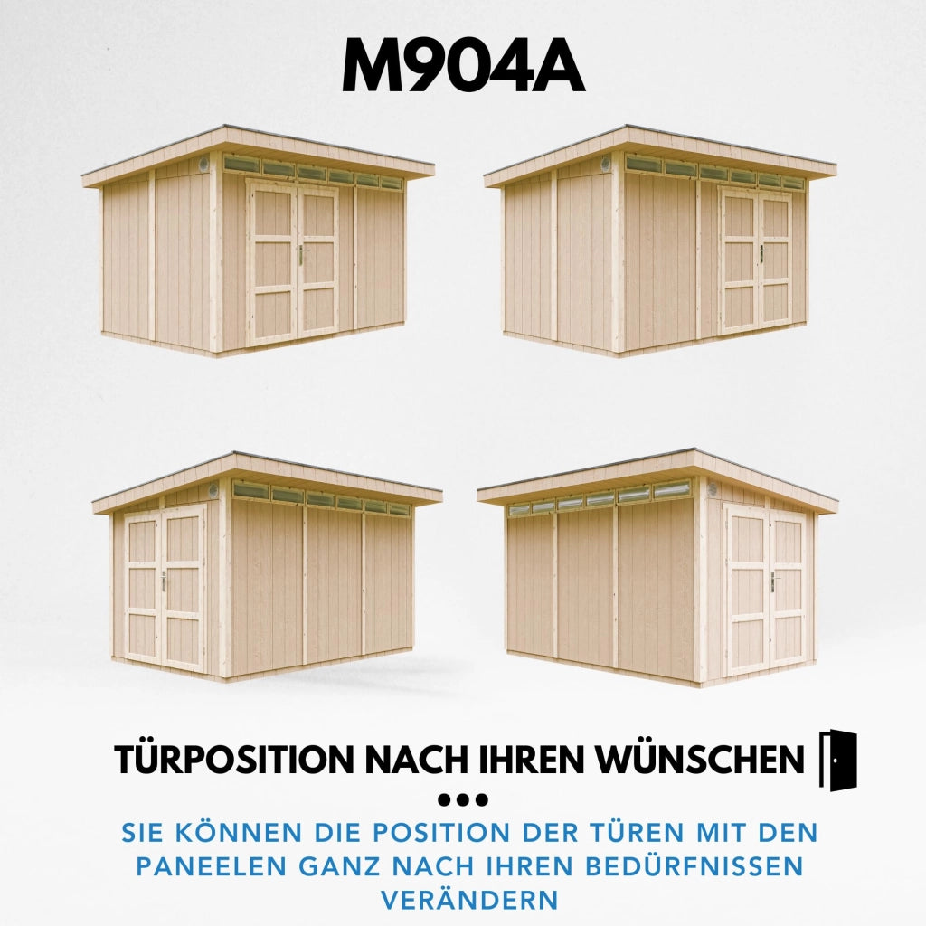 Casetta da Giardino di QUALIT? PREMIUM 8,7m?²-L412xW279cm - TIMBELA M904A-CAVERN STEEL