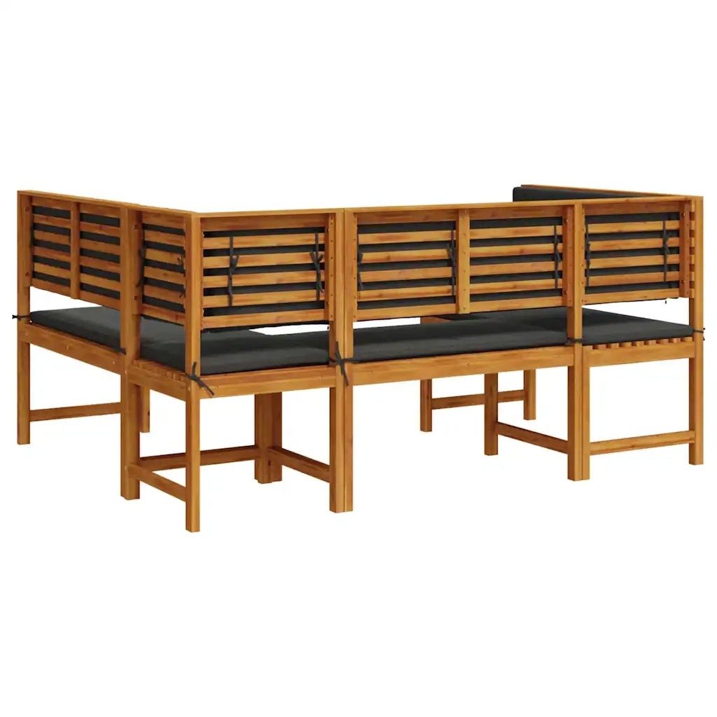 Set Panchina da Giardino 3 pcs Marrone Legno di Acacia Massello 3329106
