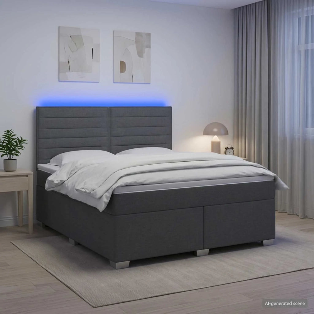 Letto box spring con materasso Grigio Scuro 160 x 200 cm 3454902