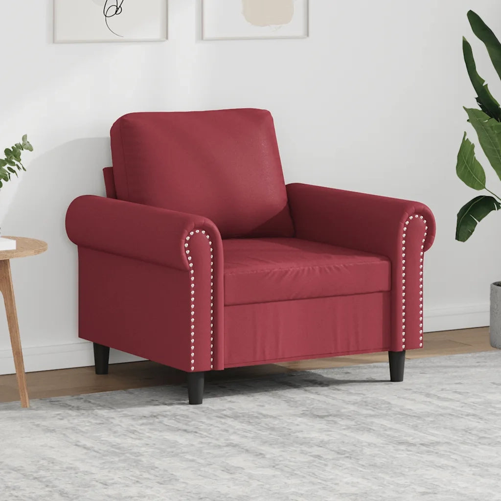 Poltrona | Sedia Relax Rosso Vino 60 cm in Similpelle
